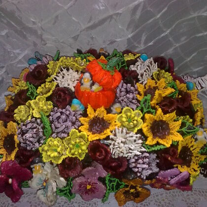 91.000 Ft  6,5 kg grillázs talicska tele virágokkal